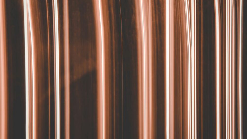 closeup of copper metal